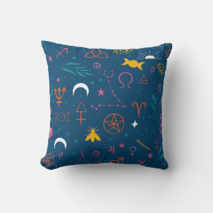 Coussin Symboles mystiques et Motif de constellations