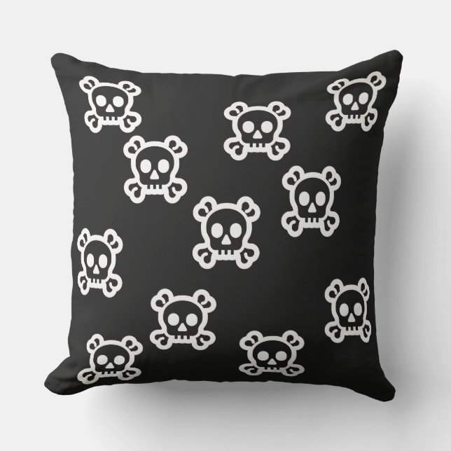 Coussin Symboles simples - SKULL & BONNES + vos idées (Recto)