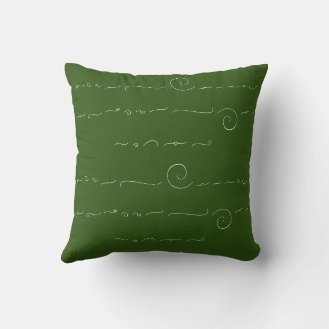 Coussin Symbolisme Abstrait sur le vert de la forêt, Éléga (Verso)