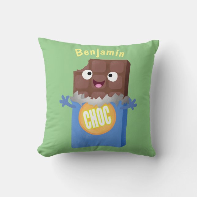 Coussin Sympa chocolat chocolat bonbon bar personnage de d (Recto)