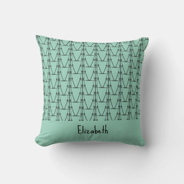 Coussin Sympa, Personnalisé, Cocotiers Silhouette (Recto)