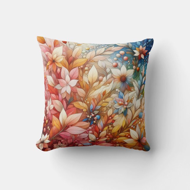 Coussin "Symphonie d'automne : une illustration florale" (Recto)