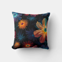 Coussin Symphonie vibrante de fleurs fleuries colorées