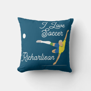 Coussin T-Shirt Brésil en tête de football