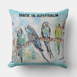 Coussin T Shirt Budgie Budgétaire Oiseau Fabriqué En Austr