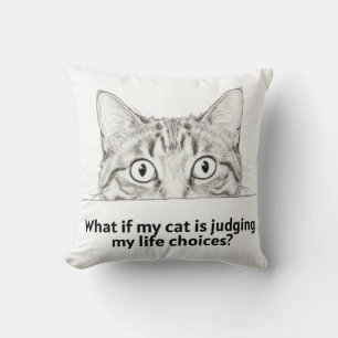 Coussin T-shirt chat ironique pour les mamans de chats C