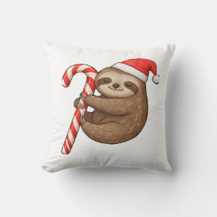 Coussin T-shirt classique de Noël Paresseux qui enlace un