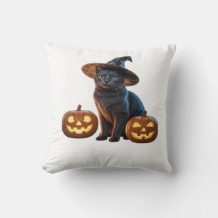 Coussin T-Shirt Classique Magie Chat Noir Halloween