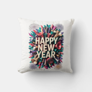 Coussin T-Shirt Corne de Brise de Nouvel An, Explosion de