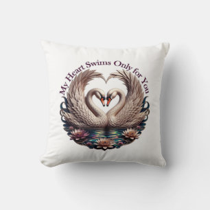 Coussin T-shirt Cygne Mon Cœur Ne Nage Que Pour Toi