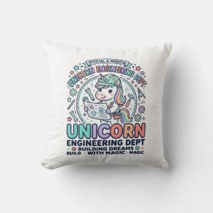 Coussin T-Shirt D Département d'ingénierie Licorne Typogra