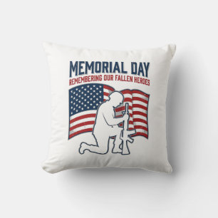 Coussin T-shirt de soldat patriotique Jour du Souvenir Hér