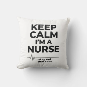 Coussin T-shirt drôle d'infirmière Keep Calm gravure vinta