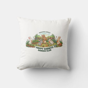 Coussin T-shirt du Club de Jardin des Lapins Heureux – Des
