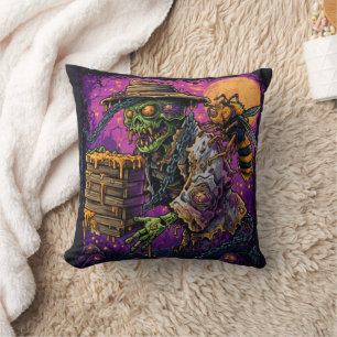 Coussin T-Shirt Fantastique Sombre Apiculteur Zombie & Fre