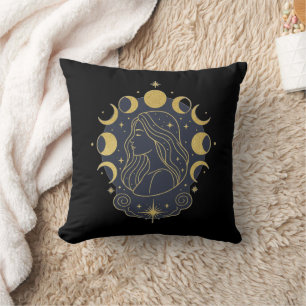 Coussin T-Shirt Femme Lune & Étoiles Déesse Céleste