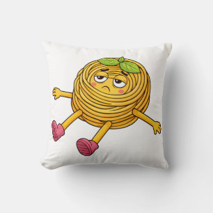 Coussin T-Shirt Pasta Polo Allongé Fatigué et Épuisé