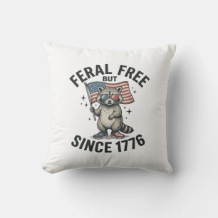 Coussin T-shirt patriotique de Raton Laveur Sauvage Mais L