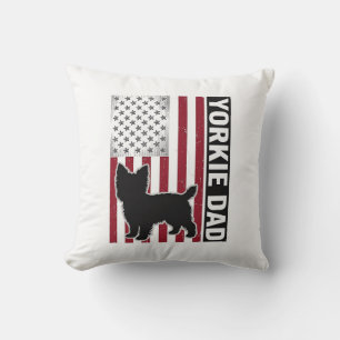 Coussin T-shirt pour chien avec gravure vintage patriotiqu