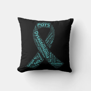 Coussin T-shirt Sensibilisation Dysautonomia - Ruban Turqu