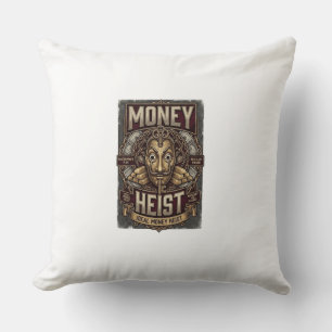 Coussin T-Shirt Streetwear Masque D'Or Braquage D'Argent