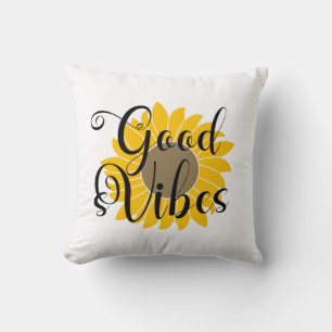 Coussin T-shirt tournesol Good Vibes