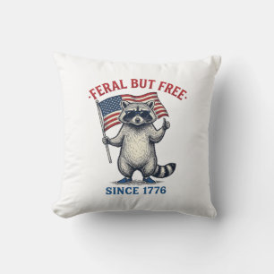 Coussin T-shirt vintage Raton laveur patriotique sauvage m