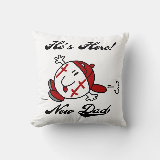 Coussin T-shirts et cadeaux de baseball Nouveau papa (Recto)
