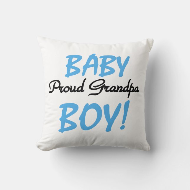 Coussin T-shirts et cadeaux pour bébé grand-père fier (Recto)