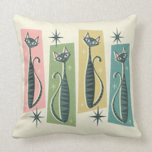 Coussin Tabbies Rétro Patchwork ©studioxine
