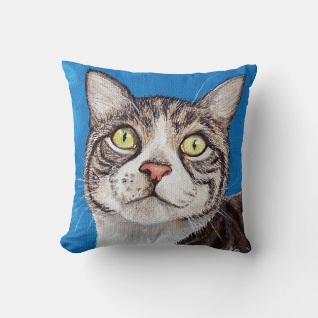 Coussin Tabby Cat Peinture (Recto)