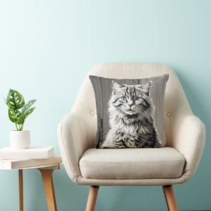Coussin Tabby Gris