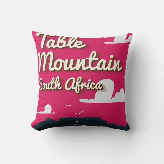 Coussin Table Mountain Afrique du Sud Affiche de voyage Vi (Recto)