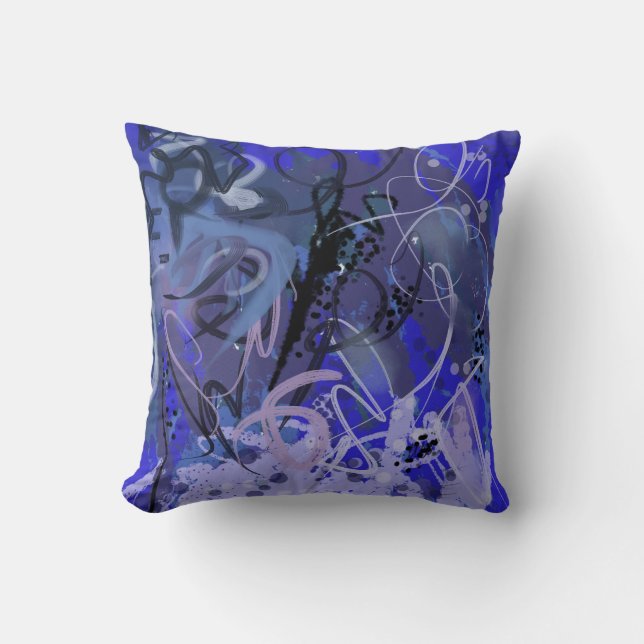 Coussin Tableau abstrait bleu (Recto)