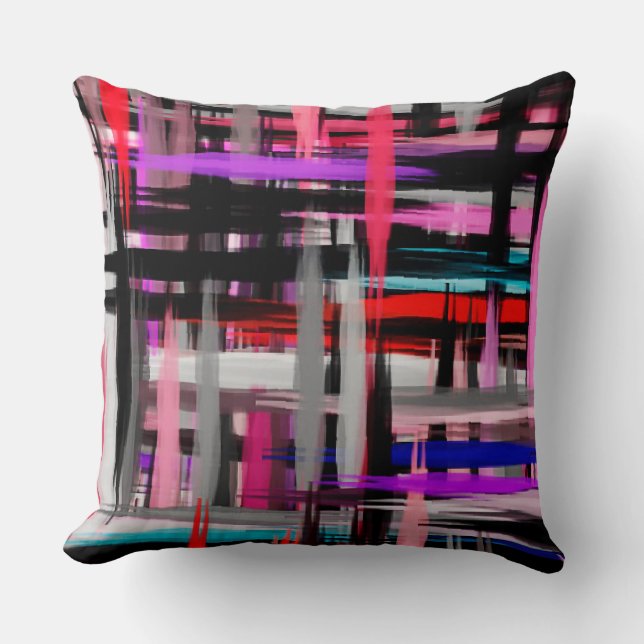 Coussin Tableau coloré Abstrait #3 (Recto)