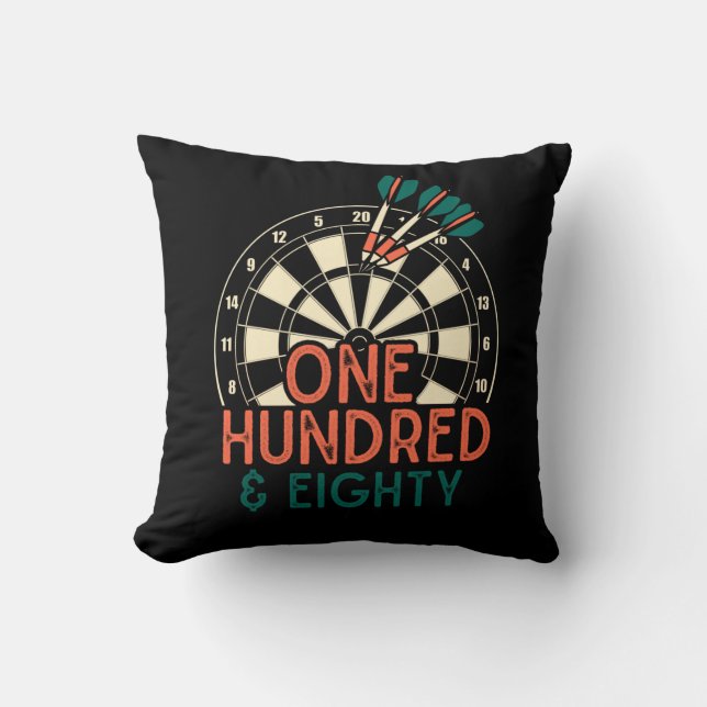 Coussin Tableau de bord des fléchettes vintages 180 Cent q (Recto)