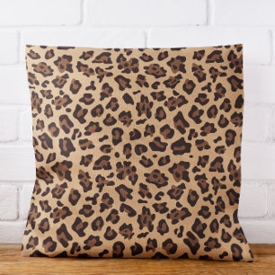 Coussin Tache de léopard marron et bronzée moderne