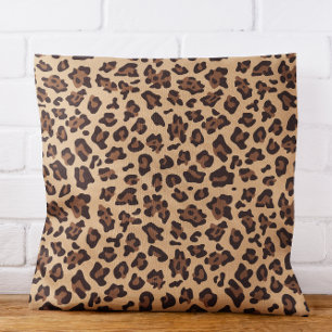 Coussin Tache de léopard marron et bronzée moderne