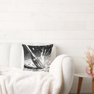 Coussin Tache de peinture au pinceau de style graphique no