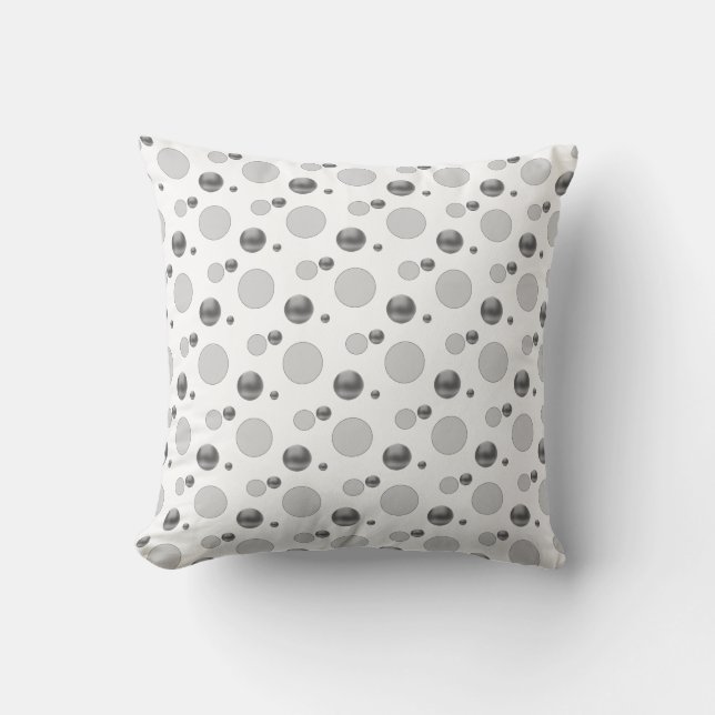 Coussin Taches de polka argentées (Recto)