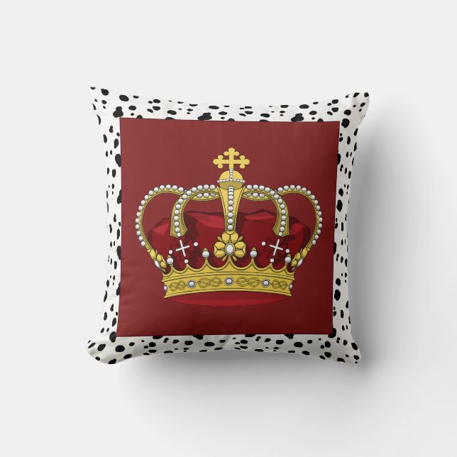 Coussin Taches et couronne dalmatiennes royales (Recto)