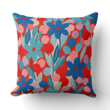 Taches florales en motif rouge