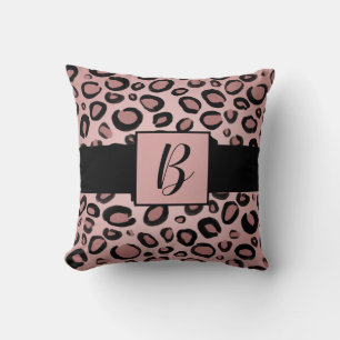 Coussin Taches imprimées guépard léopard peint en rose et 