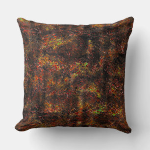 Coussin Taches massives et brun verni sur un vert menthe