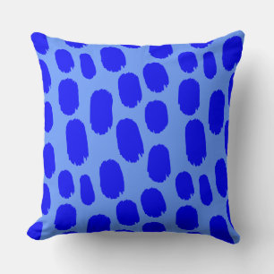 Coussin Taches peintes en gras - Bleu sur Bébé Bleu