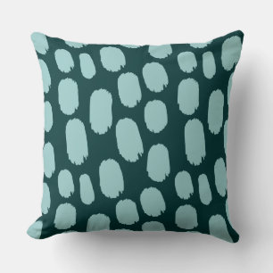 Coussin Taches peintes en gras - Vert bleu clair sur Vert