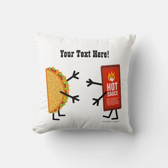 Coussin Taco et sauce chaude - personnalisables (Recto)
