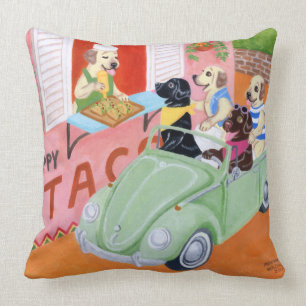 Coussin Taco Fun Labradors Peinture