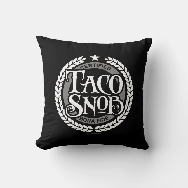 Coussin Taco Snob - amant amusant du taco (Recto)