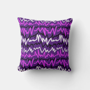 Coussin Taie d'oreiller à motif en ligne en zigzag funky